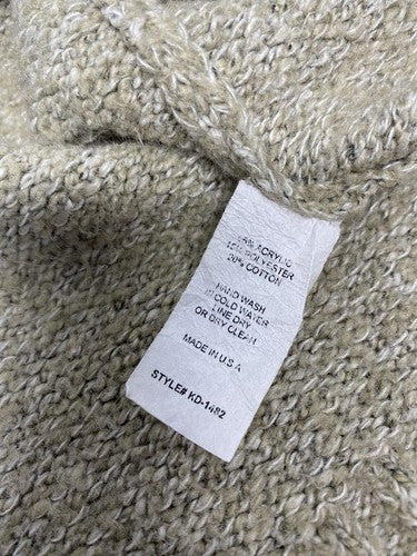 KLD Brown Long Sleeve Open Front Cable Knit Sweater Cardigan With Pockets M