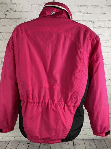 VTG 90s Serac Pink Black Full Zip Insulated Ventilated High Neck Ski Jacket 6