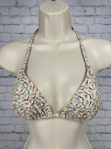 J.Crew Pastel Geometric Print String Tie Triangle Bikini Swim Top S