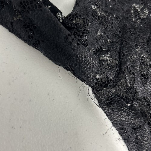Sentimental NY Black Floral Lace Short Pullover Long Sleeve Bodycon Dress S