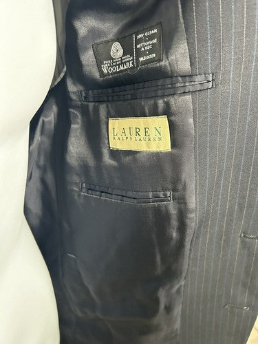 Lauren Ralph Lauren Joseph’s 100% Wool Blue Striped Blazer Jacket Coat Men’s 40L