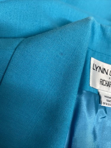 VTG Lynn Greene Light Blue Notch Lapel Single Button Jacket Blazer Women’s Sz 10