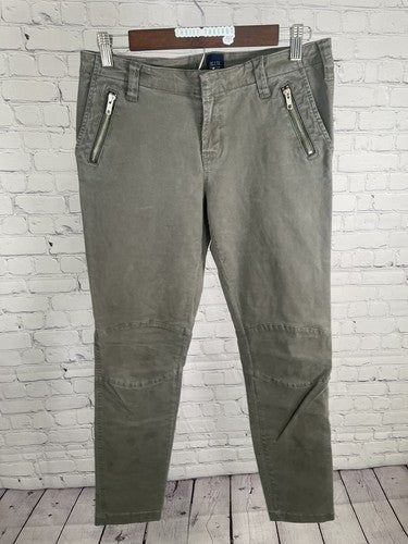 BLUE Saks Fifth Avenue Mid Rise Green Knee Patch Pants Size 28 (30”x 29”)