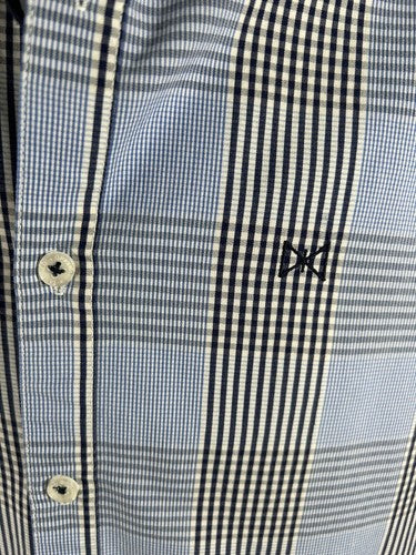 Tailored Originals Blue Plaid Long Sleeve Button Up Men’s Dress Shirt Size S