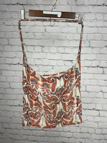 Free People Orange Muslin Shopping Bag Soft Bag Tote Small (13.5x14.5)