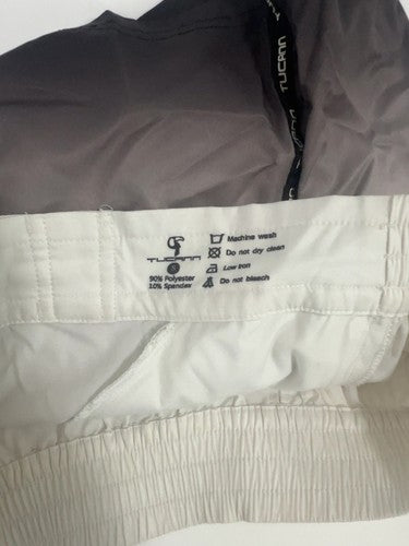 Tucann White Black Ombre Lace Up Zip Pocket Swim Trunks Shorts S (30X2.5)
