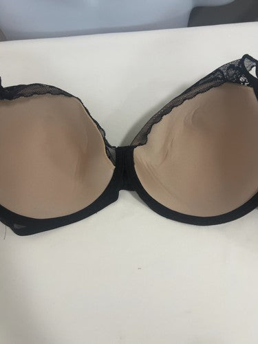Natori Black Floral Lace Nude Lined Underwire Contour Cup Bra 36DDD