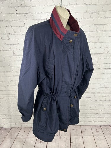 VTG FSL Collection Blue Zip Out Liner Full Zip Mock Neck Anorak Jacket Women’s L