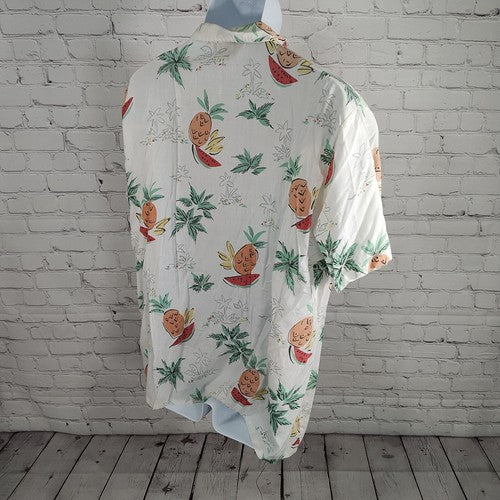 VTG Magnum 357 Polyester Blend Beachy Button Up Made In USA Men's Size XL