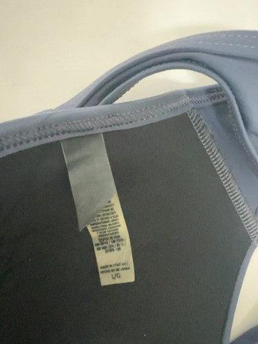 Victoria's Secret Grey Blue Gold Logo Halter Push Up Bikini Swim Top L