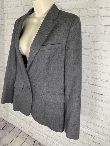 VTG The Barrister Collection USA Made Gray 2 Button Blazer Suit Jacket Womens 8