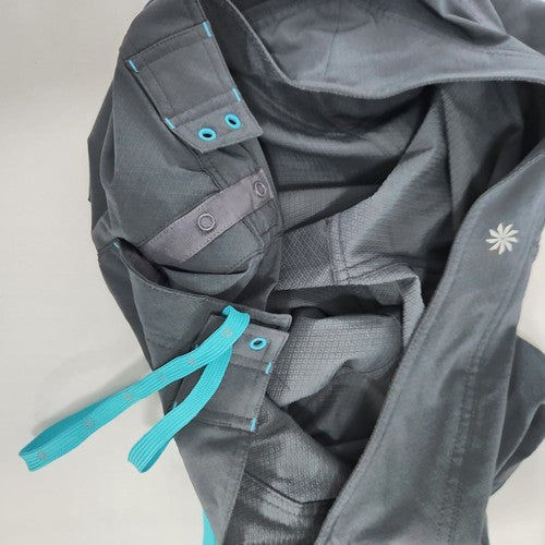 Athleta Gray Teal Cargo Pocket Lace Up Board Shorts Swim Bottoms 12 (34X6)