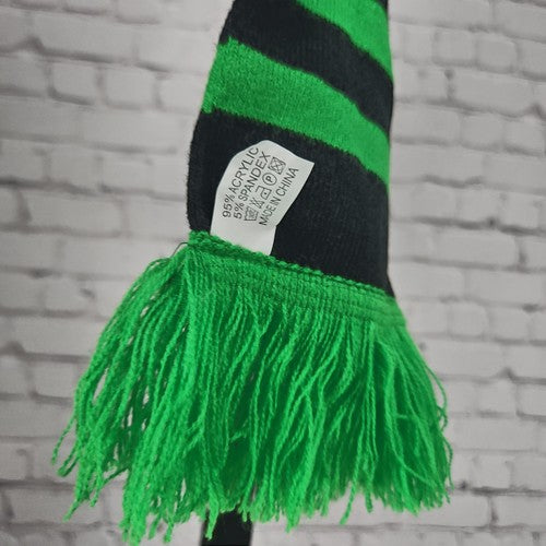 Austin FC Black Green Striped SeatGeek Fringe Knit Soccer Scarf MLS One Size