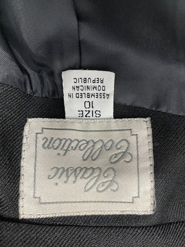 Classic Collection Vintage Black Single Button Womens Blazer Jacket Size 10