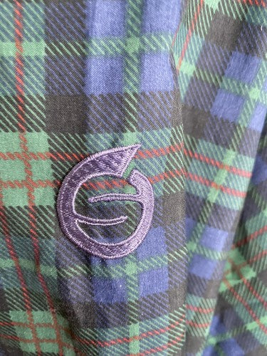 VTG Sunderland Of Scotland Blue Green Plaid Classic Pullover USGA 1894 Men’s L