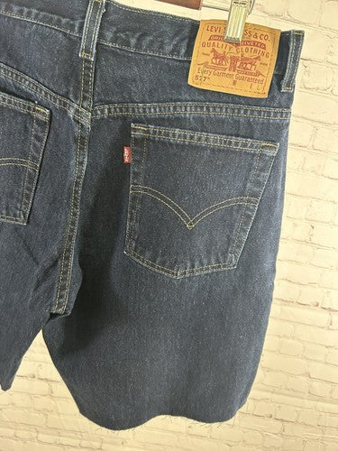 Levi’s 557 Lower Rise Loose Fit Dark Wash Denim Cut Off Shorts Women’s 14 33x10