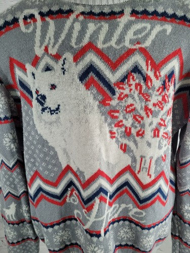 Game Of Thrones Winter Is Here Knit Sweater Size XXL (Med Adult)
