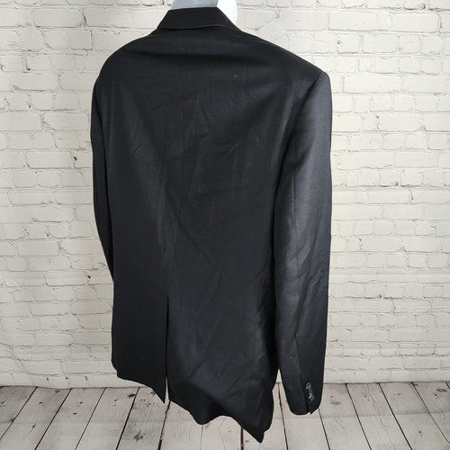 Louis Roth Single Breasted Birds Eye Knit Navy Three Button Mens Blazer Size 44R