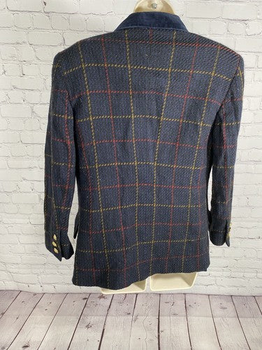 VTG I. 1981 Made In Italy Multicolored 100% Wool Gold 2 Button Blazer Women’s M