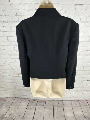 VTG Jones New York Black 100% Wool Single Breasted Cropped Blazer Women’s 6
