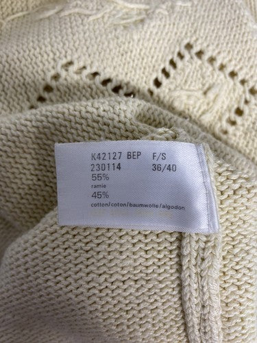 VTG By Design Essentials Ivory Pullover Oversized Cable Knit Sweater S