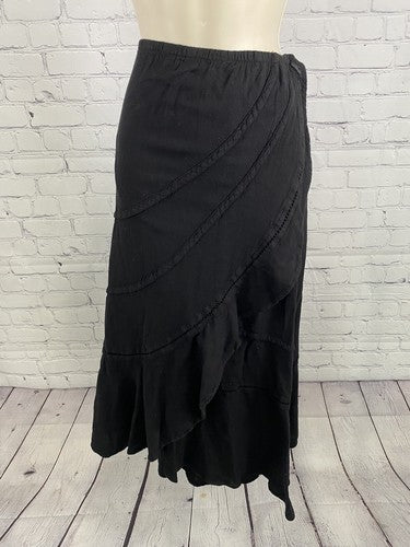 VTG Dunes Relaxed Fashion Black 2 Piece Outfit Skirt XXL Button Up Top 1XL