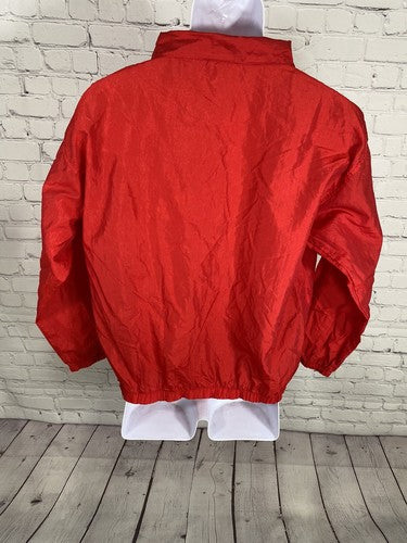 VTG Body Wrappers Red Full Zip Lightweight Nylon Wind Breaker Dance Jacket S