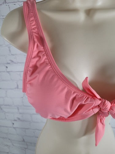 NWT The Bikini Lab Front Tie Pink Bikini Swimsuit Swim Top Beach Large L