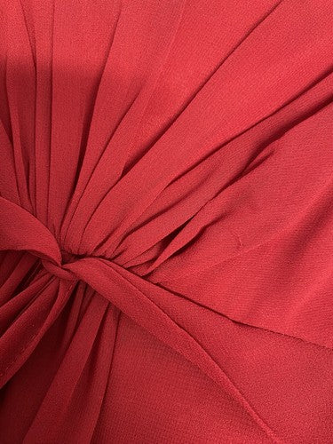 Bill Levkoff Red Pleated Front Sleeveless Midi Length Sheath Dress 4
