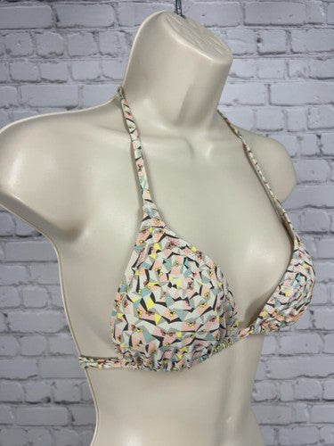 J.Crew Pastel Geometric Print String Tie Triangle Bikini Swim Top S