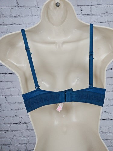 Victoria's Secret PINK Teal Blue Wear Everywhere Push Up Underwire Bra 32B