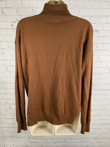 Etophe Studios Brown Long Sleeve Pullover Turtle Neck Cable Knit Sweater Women M