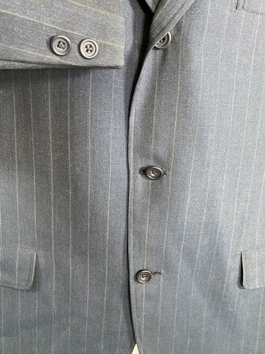 Hart Schaffner & Marx Racquet Club Blue 3 Button Jacket Blazer Striped 42