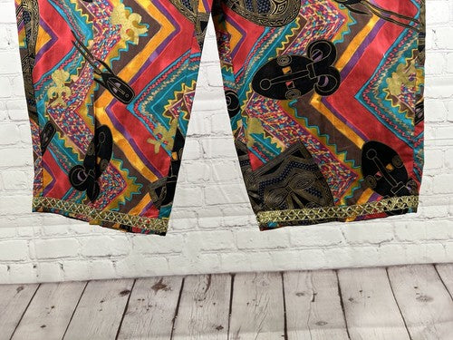 VTG Laura Henson Colorful Geometric Aztec Tribal Side Zip Pants 22 (37 x 24)