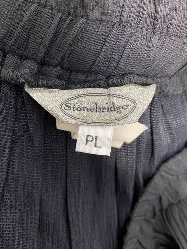 VTG Stonebridge Black Pull On Lined Elastic Waistband Long Flowy Maxi Skirt PL