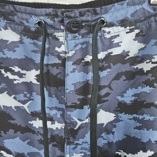 Salt Life Blue Digital Fish Camo Drawstring Board Shorts Swim Trunks 38