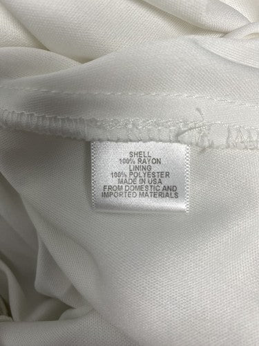 WAYF Where Are You From White Short Sleeve Elastic Waist Flowy Midi Dress XS