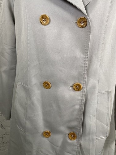 VTG AstorOne Dusty Blue/ Gray Removable Liner Double Breasted Peacoat Womens 8