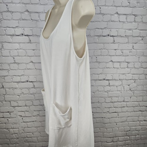 Madewell MWL White Brushed Knit Sleeveless Scoop Neck Pocket Romper XL
