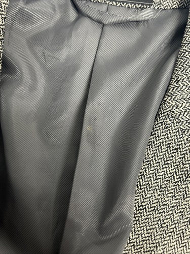 VTG Bert Pulitzer 100% Silk Black White Zig Zag Men’s 2 Button Blazer Jacket 41R