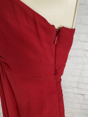 Bill Levkoff Red Pleated Front Sleeveless Midi Length Sheath Dress 4