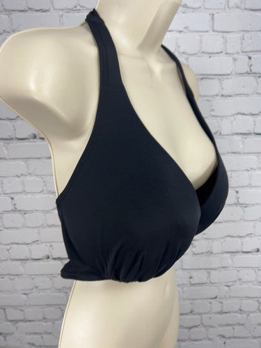 Victoria's Secret Black Underwire Push Up Halter Bikini Swim Top 38DD