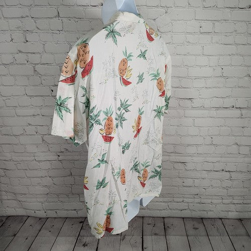 VTG Magnum 357 Polyester Blend Beachy Button Up Made In USA Men's Size XL
