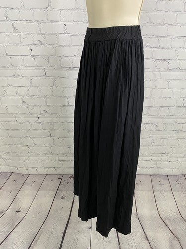 VTG Stonebridge Black Pull On Lined Elastic Waistband Long Flowy Maxi Skirt PL