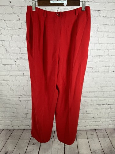 VTG Jones Wear Red Pleated High Rise Wide Leg Trousers Dress Pants 4 (27x28)