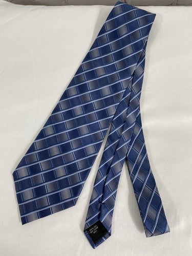 VTG NWT Joseph Feiss Blue Gray Check 100% Silk Men’s Wide Neck Tie (58 x 4)