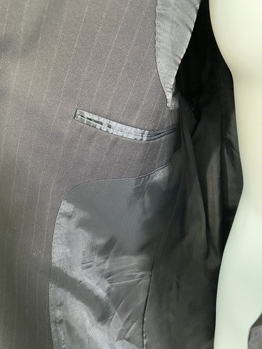 VTG Hart Schaffner Marx Gold Trumpeter Navy Pinstriped Jacket Blazer Wool 42R