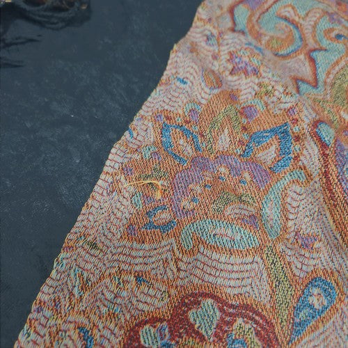 Pashmina Black Multicolor Paisley Jacquard Fringe Pashmina Wrap Scarf One Size