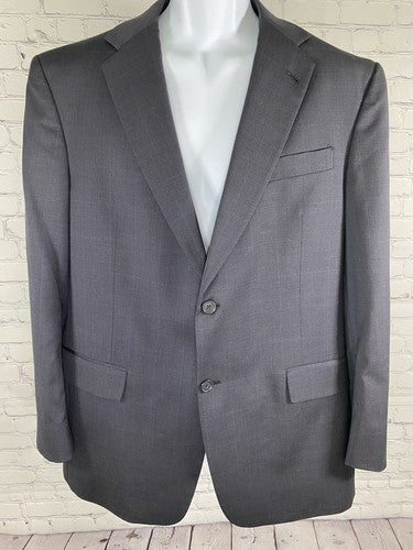 Hart Schaffner Marx Dillards Navy Blue Glen Plaid 2 Button Jacket Blazer 42R