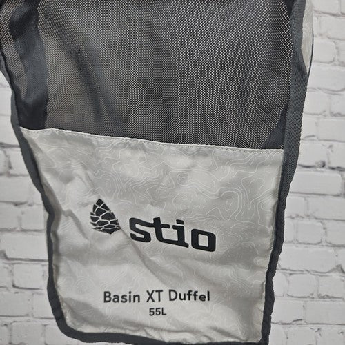 NWD Stio Basin XT Duffel 55L White Gray Topo Print Travel Gym Bag OS